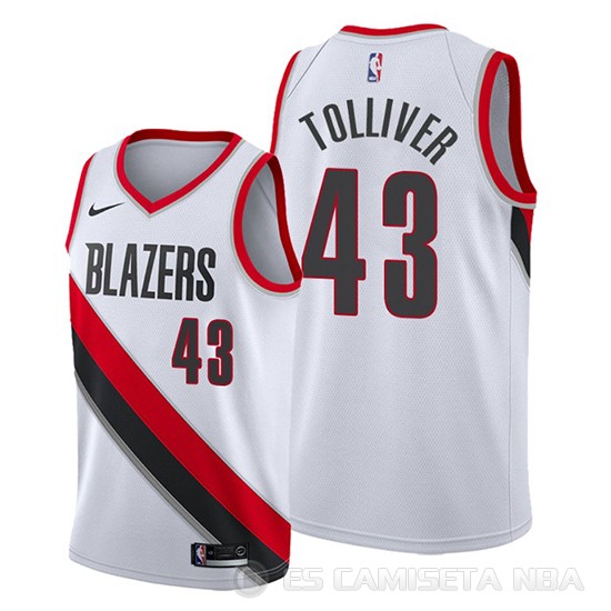 Camiseta Anthony Tolliver #43 Portland Trail Blazers Association Blanco - Haga un click en la imagen para cerrar